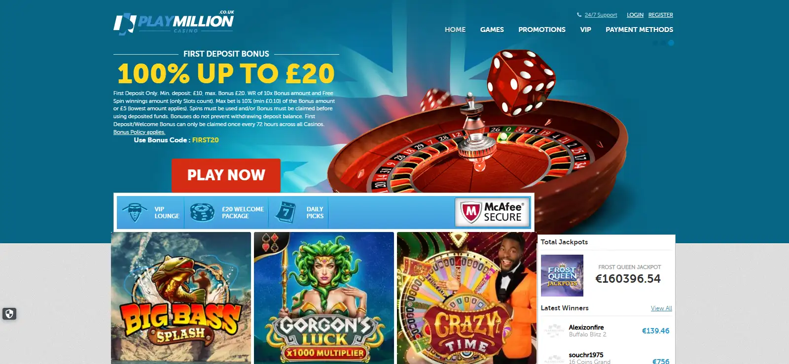 PlayMillion UK website header and brand identity